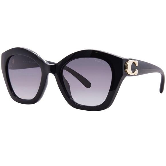 EUC Coach HC 8421U 50023C Black Plastic Sunglasses Grey Gradient Lens - Picture 1 of 12